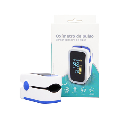 O oxímetro do pulso do grampo do dedo indica quatro a escala 70%-100% da medida da cor OLED SpO2